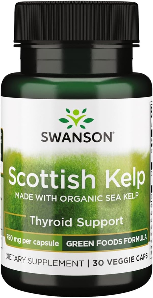 Swanson Fabriqué avec Ecossais Bio Kelp 750 Milligrammes 30 Capsules de Veg