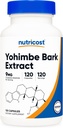 Nutricost Yohimbe Bark Extract 450mg (9mg Yohimbine Alkaloids), 120 Capsules - Extra Strength, Gluten Free, Non-GMO