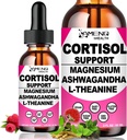 2 Pack Cortisol Suppléments pour femmes, 17-en-1 Cortisol Calm Detox Reducer Manager w. Magnésium Ashwagandha Théanine, gouttes liquides de Cortisol pour la détente, l'humeur des récess et l'harmonie hormonale, mélange de boisson de Cortisol