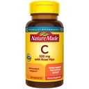 Nature faite vitamine C 500 mg avec des hanches roses, complément alimentaire pour le soutien immunitaire, 130 capsules, 130 jours d'approvisionnement