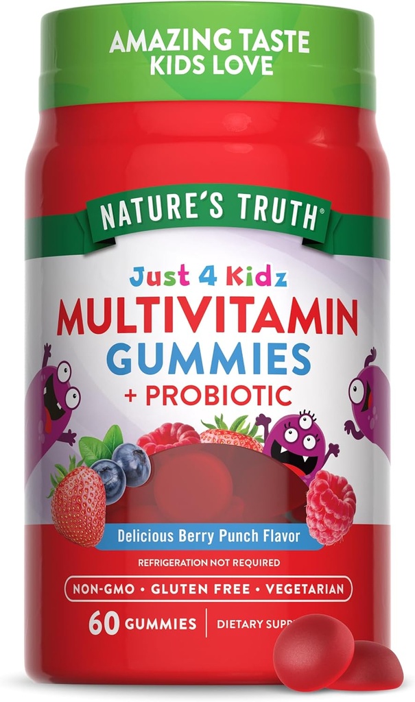Nature's Truth Kids Multivitamine Gummies avec des probiotiques.
