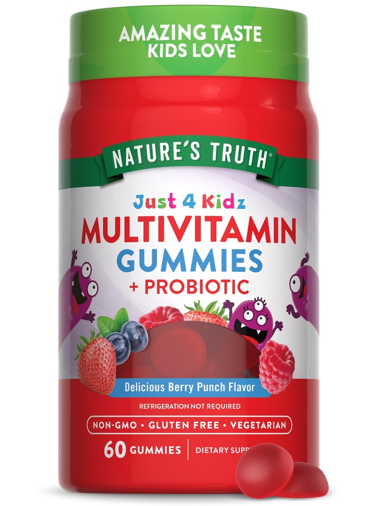 Nature's Truth Kids Multivitamine Gummies avec des probiotiques.