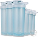 Bouteilles ShakerZoo-6 Pack-Protein Shaker pour les mélanges de protéines, tasses Shaker pour les mélanges de protéines, 3 pcs 24 onces et 3 pcs 20 onces (bleu)
