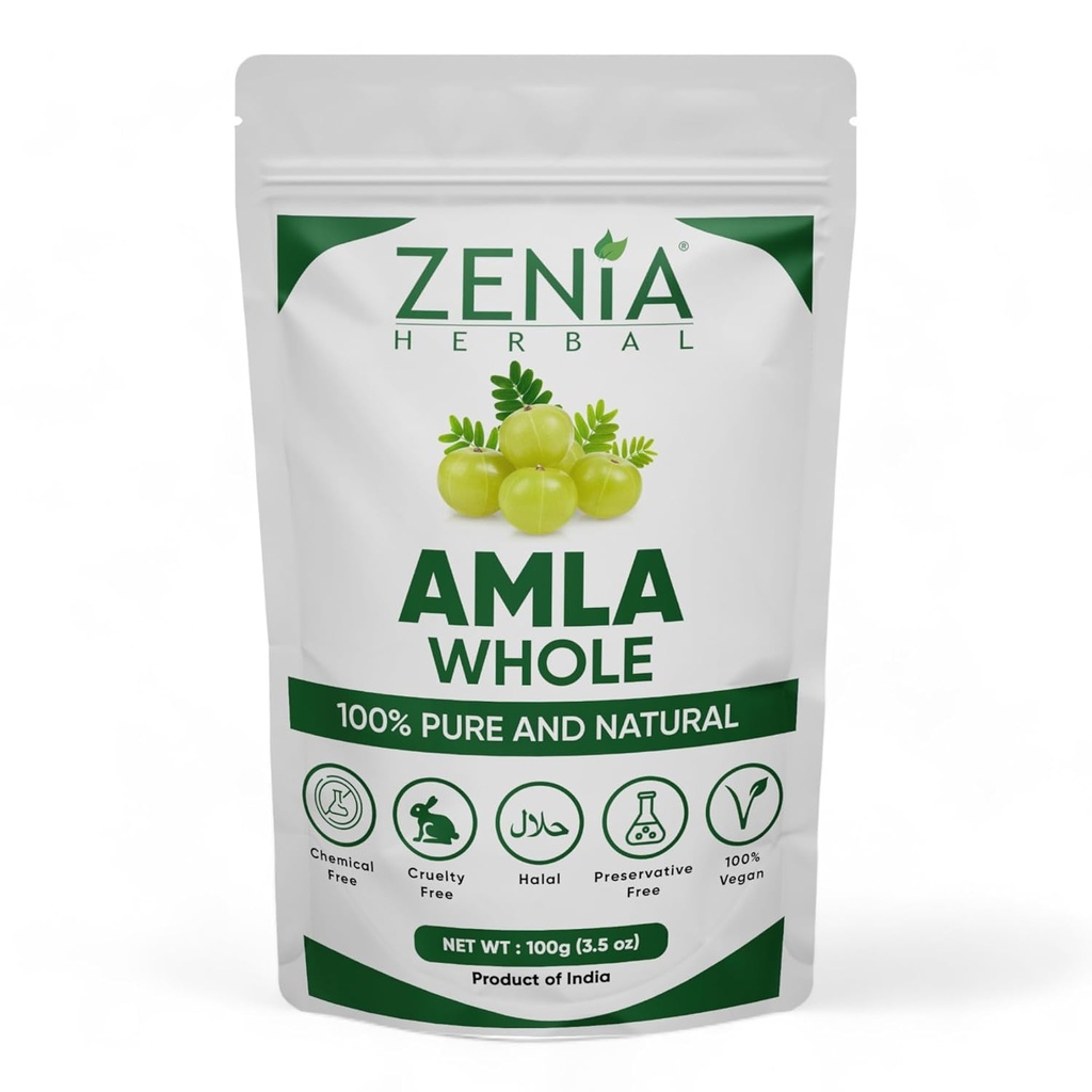 100 grammes Zenia Traitement des cheveux ayurvédiques amla entier sec