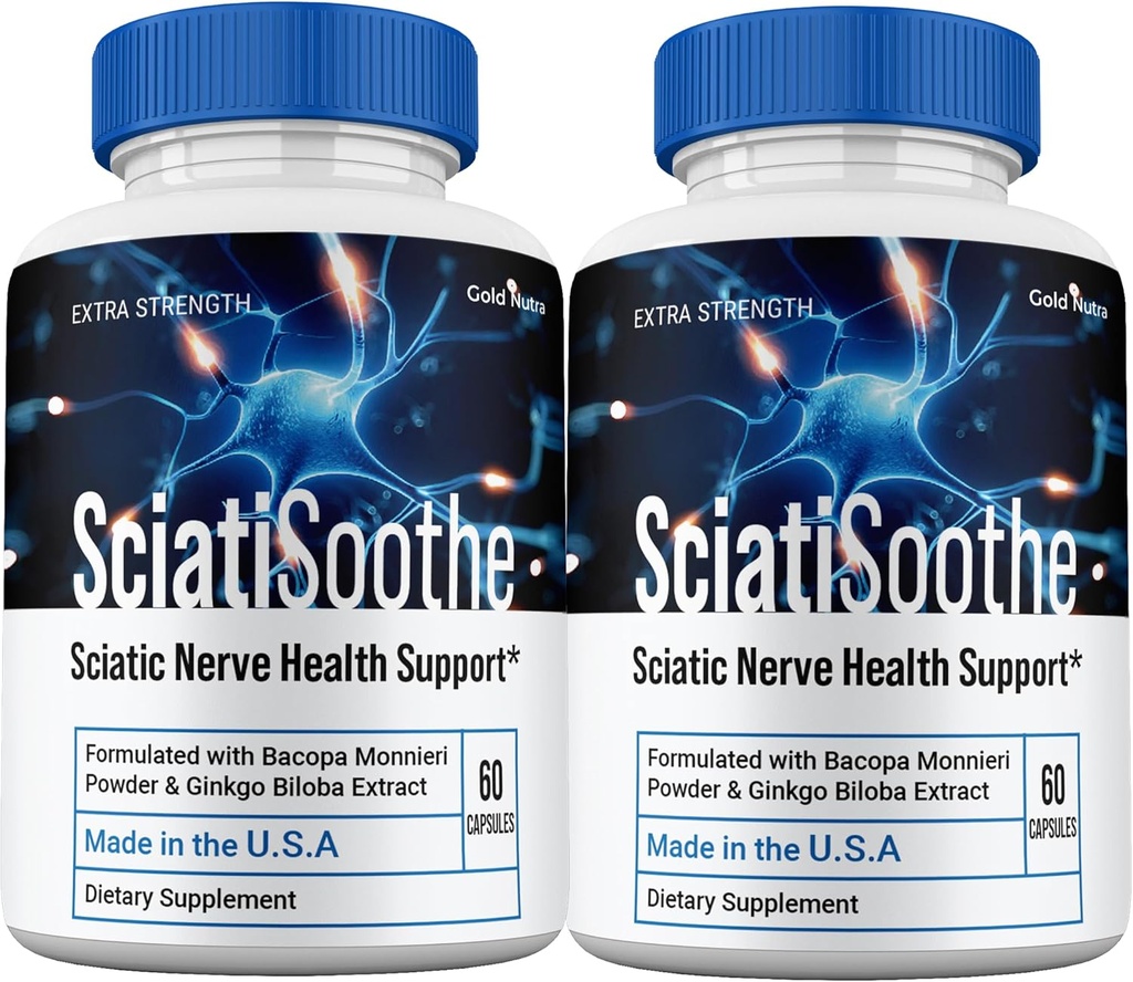 (2 Pack) SciatiSoothe Supplément pilules, Sciati Soothe Toutes les capsules de cerveau naturel et de complément cognitif, 2 mois d'approvisionnement