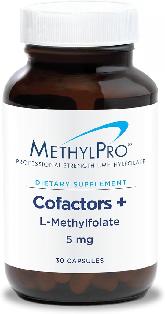 MethylPro L-méthylfolate 5 mg + Cofacteurs - Supplément en méthylolate L pour les femmes et les hommes, vitamine méthylée B9 (5-MTHF) avec B6 et B12 pour la santé cérébrale, la concentration et le calme - 30 capsules (paquet de 1)