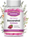 Gummies de resvératrol sans sucre - Supplément de resvératrol haute pureté pour antioxydant, vieillissement en santé, peau, cerveau, biologique - 60 Gummies