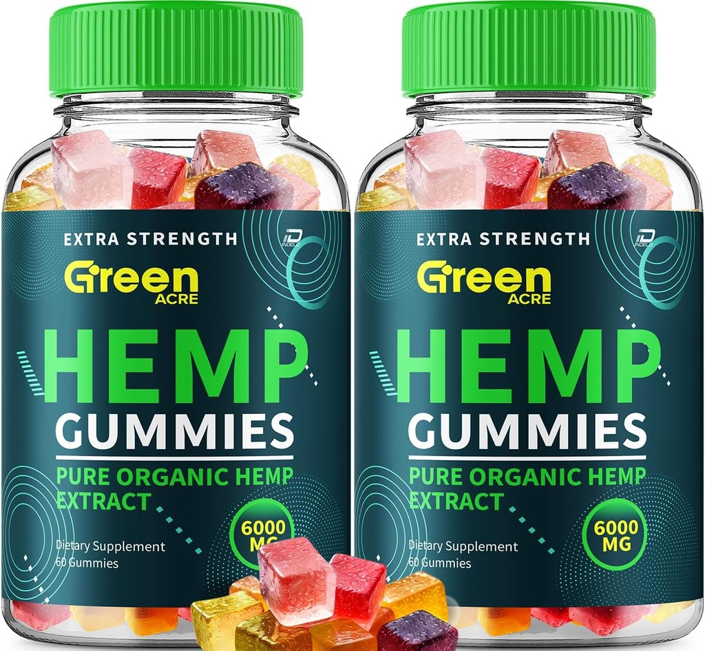 Gommies de chanvre à l'acre verte - avec extrait de graines Gommies de chanvre à l'acre verte Supplément à base de plantes acouphènes, soutien à la santé et au bien-être, tous les gommy à l'acre verte naturelle (2 pack - 120 gommies)