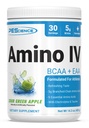 PEScience Amino IV BCAA & EAA Poudre, acides aminés essentiels, Taurine, électrolytes pour l'hydratation et la récupération musculaire, sans sucre pour les hommes et les femmes, post entraînement - pomme verte aigre - 30 portions