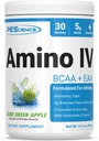 PEScience Amino IV BCAA & EAA Poudre, acides aminés essentiels, Taurine, électrolytes pour l'hydratation et la récupération musculaire, sans sucre pour les hommes et les femmes, post entraînement - pomme verte aigre - 30 portions