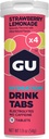 GU Hydratation énergétique Comprimés de boissons électrolytiques, boisson sportive d'endurance améliorée pour la course à pied, le cyclisme, le triathlon, le 4-Count (48 portions), lemonade de fraise