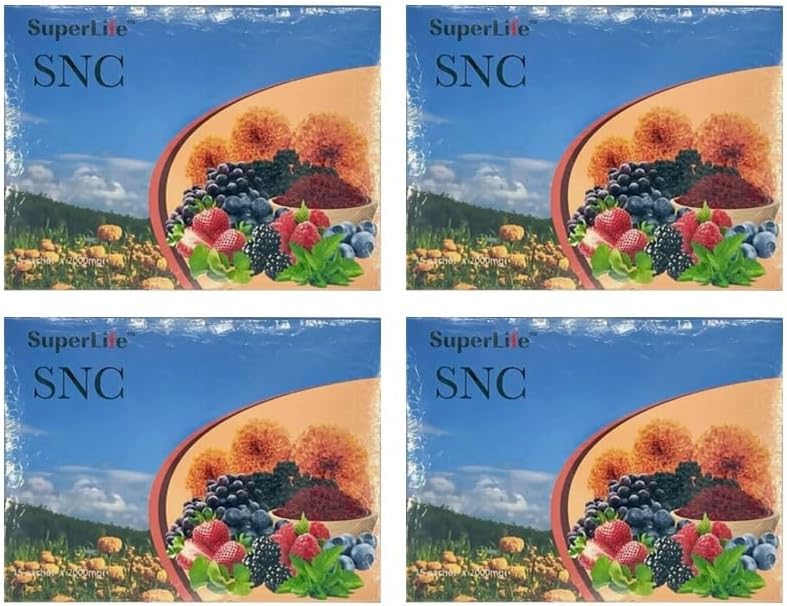 Generic 4 Packs SNC Super Life Neuron Care Support Eyesight Improve Vision Blur Cognitive Dry (15 Sachets/Box), Blue