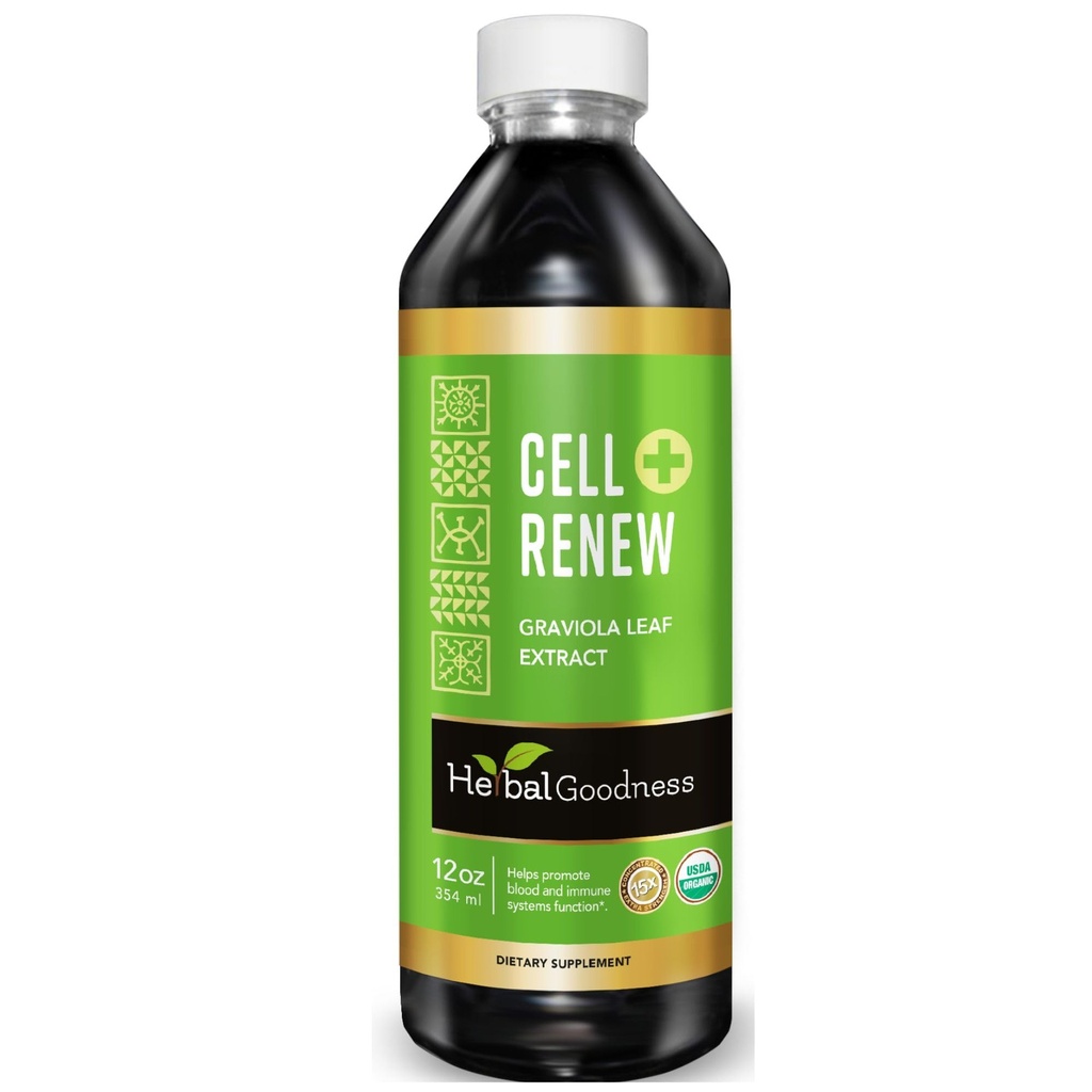Extrait de Sourop Rénovation de cellules organiques Extrait de feuille de Graviola 12oz – 15X Concentré de jus de Sourop naturel, favorise la régénération cellulaire, l'immunité boost, le soutien du sommeil - certifié Kosher - Fabriqué aux États-Unis