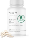 Pure TheraPro Rx Bio Boron, 5mg/Capsule, 180 Capsules, Suppléments Bororganiques Glycine Boron pour hommes et femmes, Suppléments minéraux végétaliens pour os, Fonction cardiovasculaire et soutien immunitaire