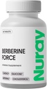 Nuray Berberine Force - soutient la santé cognitive, la santé gastro-intestinale, la santé cardiovasculaire et aide à maintenir la santé métabolique - avec l'acide lipoïque folate R-Alpha - 60 Compte - 500mg