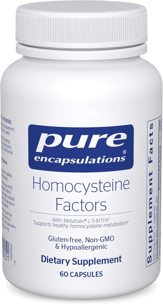 Encapsulations pures Facteurs homocysténiques Supplément pour soutenir les niveaux d'homocystéine normaux et la santé cardiovasculaire*