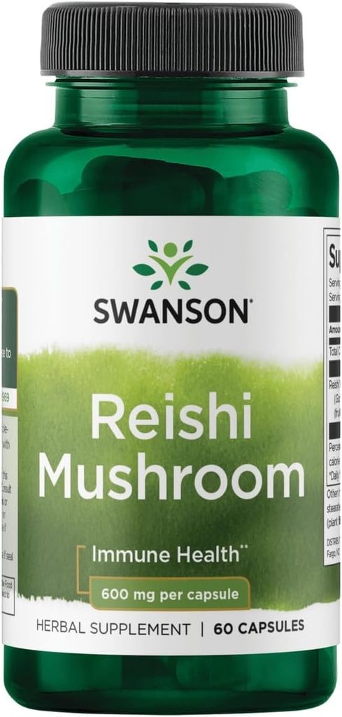 Swanson Reishi Champignon Immuni Fonction Mood Support 600 Milligrammes 60 Capsules