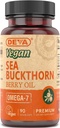 DEVA Buckthorn de mer végétalien, huile de baie 500mg, pressé à froid, non raffiné, riche en oméga-7, 90 capsules, 1-pack