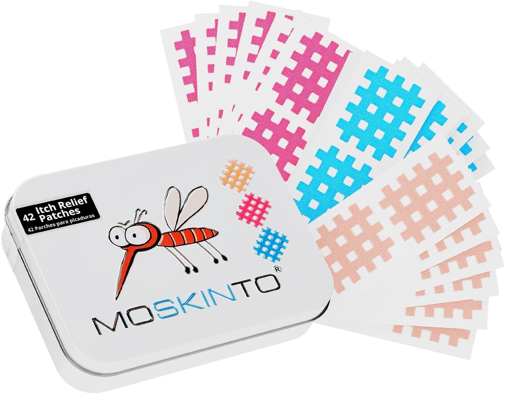 Moskinto Les Patchs de Relief Mosquito pour Enfants & Adultes, Patchs pour Bug Bite Soothe Gonflement & Démangeaisons, Anti-Démangeaisons Bug Relief, Subction Tool Alternative, Family Pack, 42 Comte