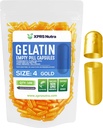 XPRS Nutra Size 4 Empty Capsules - 100 Count Small Empty Gelatin Capsules - Pills DIY Capsule Filling - Fillable Pure Bovine Pill Gel Caps for Do-It-Yourself Supplements (Gold)