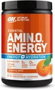 Optimum Nutrition Amino Energy Powder Plus Hydratation, avec BCAA, électrolytes et caféine, Tangerine Wave, 30 portions (paquetage mai Vary)