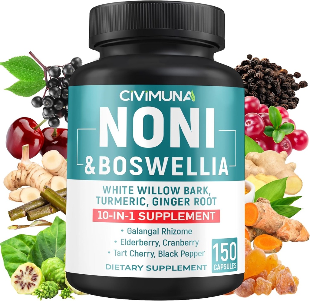 Noni Extract Capsules with Noni, Boswellia, White Willow Bark and More - 150 Capsules for 5 Months Supply