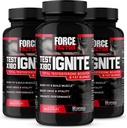 FORCE FACTOR Test X180 Ignite, booster testostérone et brûleur de graisse pour les hommes, supplément testostérone pour aider à construire le muscle, augmenter l'énergie, et stimuler la vitalité et la performance, 60 comte (paquet de 3)