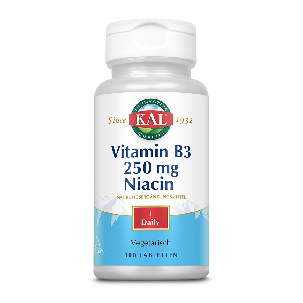Kal 250 Mg Niacine comprimés, 100 Compte