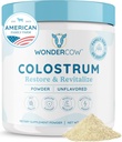 WONDERCOW Colostrum supplément poudre pour la santé de Gut, le soutien immunitaire, la récupération musculaire et le bien-être