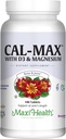 Maxi Health Calcium 1000 mg avec vitamine D3 (400 UI) et magnésium (750 mg) - Cal Max Dietary Supplément pour os, dents et soutien articulaire - pour hommes et femmes - 180 comprimés