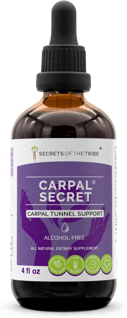 Extrait sans alcool, teinture, glycérite bromélain, ananas, curcuma, ginkgo, menthe poivrée, thym, basilic. Support du tunnel carpien (4 FL OZ)
