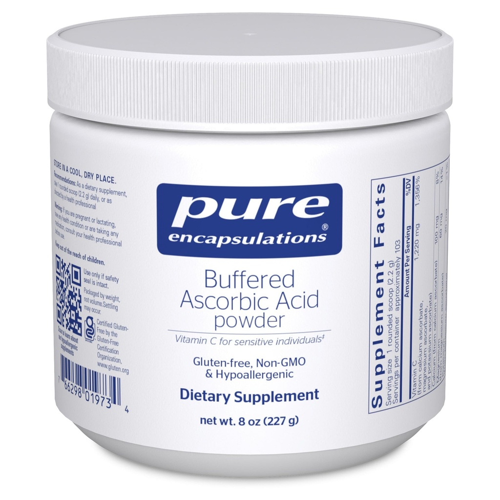 Poudre d'acide ascorbique tamponnée encapsulations pures Supplément vitamine C pour les personnes sensibles