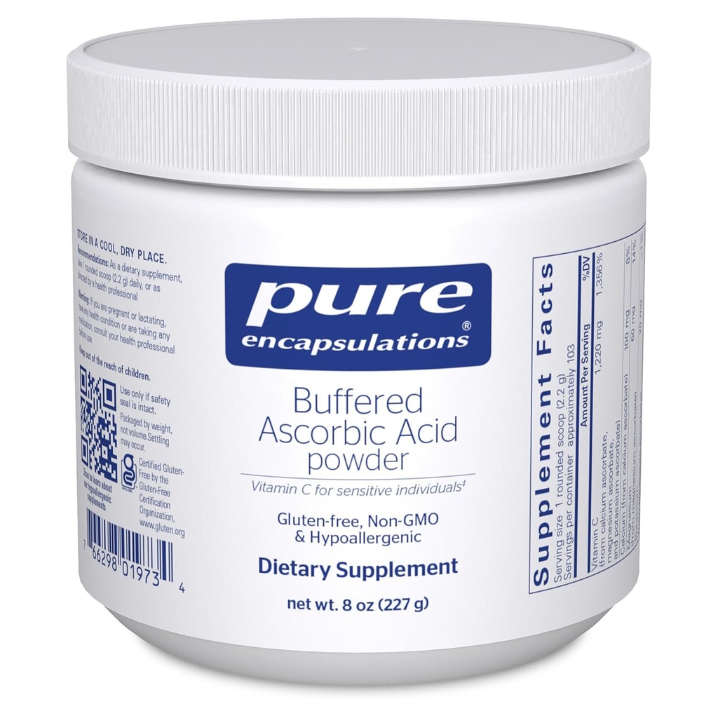 Poudre d'acide ascorbique tamponnée encapsulations pures Supplément vitamine C pour les personnes sensibles