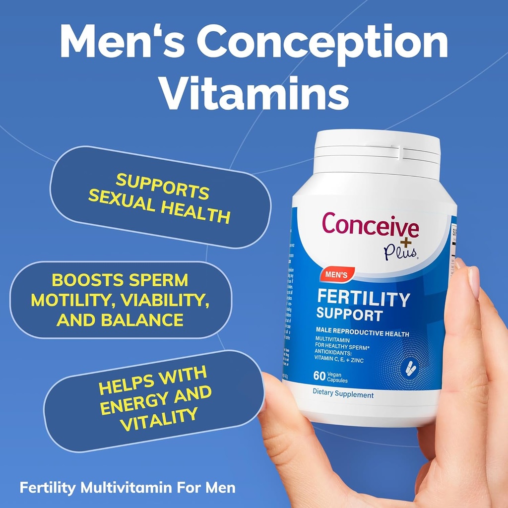 CONCEIVE PLUS Hommes Fécondité, Vitamines de fertilité 60 Compte et fertilité Lubrifiant 2.5 Once