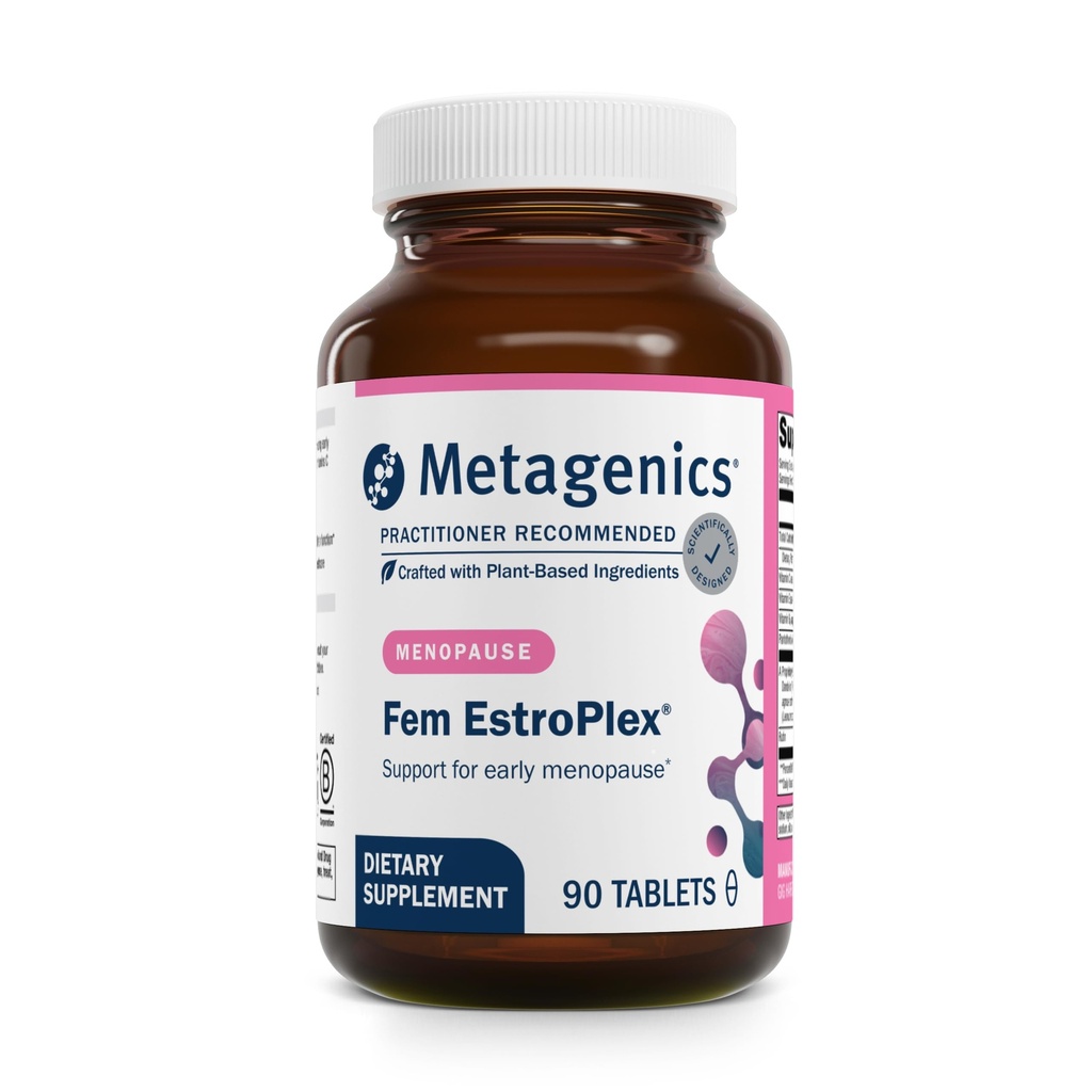 Metagenics Fem EstroPlex - Early Menopause Support Supplement* - with Dandelion Root, Valerian Root, Stinging Nettle, Chasteberry & Motherwort - Supports Hormone Balance, Energy & Mood* - 90 Tablets