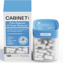 Cabinet: 500mg Acetaminophen for Headache Relief, Toothaches, Sore Throat, and Fever Reducer, Includes 1 Refillable Medicine Jar, 120 Tablets (Starter Kit)