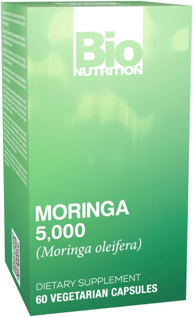 Bio Nutrition Moringa 5000mg 60 Capsules Végétariennes