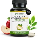 TRIO NUTRITION Capsules de vinaigre de cidre de pomme avec probiotiques multi-train - Capsules de vinaigre de cidre de pomme sans sucre naturel avec la mère pour la santé, l'immunité, le nettoyage corporel et un pH sain - Booster de métabolisme*
