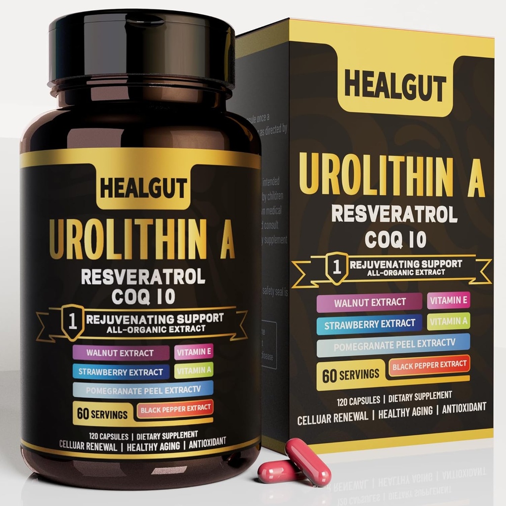 9-en-1 Urolithine Un supplément pour les femmes Anti-Aging 1000mg: Capsules antioxydantes avec Trans-Resveratrol et CoQ10 - USA Lab Verified Support Vieillissement en santé et renouvellement cellulaire