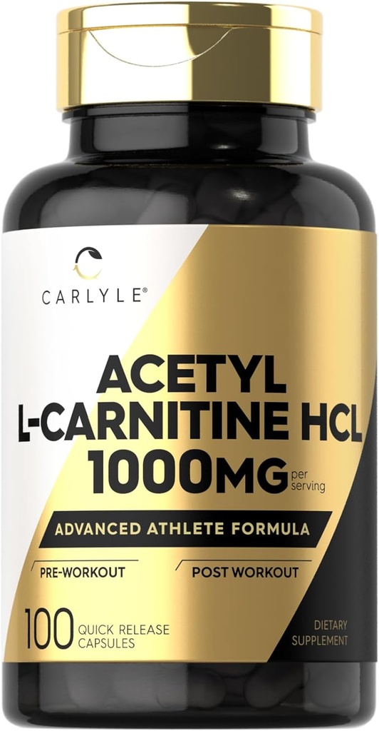 Carlyle Acetyl L-Carnitine HCL. 1000mg.100 Capsules.