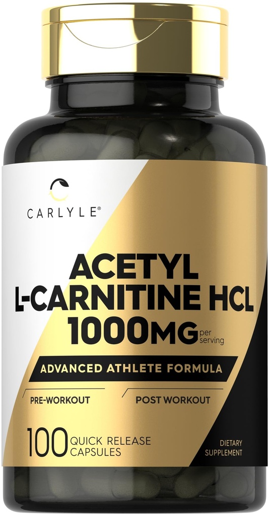 Carlyle Acetyl L-Carnitine HCL. 1000mg.100 Capsules.