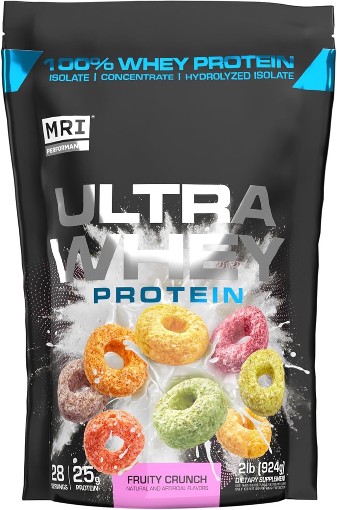 Performance IRM Ultra Whey Protein 25g Triple-Blend d'Hydrolyzed, Isolate & Concentrate pour la récupération des muscles, la force maigre et le soutien quotidien des protéines (Crunch de frustration, 28 portions)
