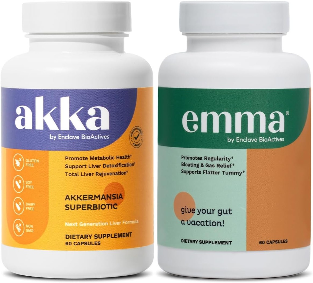 Emma Akka Liver Cleanse Detox & Repair Gut Health – Ensemble complet de bien-être avec Magnésium, Berbère, Vitamine D & Plus pour soutenir Gut, foie, métabolisme, immunité et nettoyage des colonies