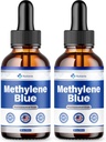 (2 Pack) Méthylène Bleu 99,99% - Formule Officielle - Méthylène Bleu Liquid Drops Avanced Strength, Augmentation de l'absorption, Méthylène Bleu Supplément Poudre liquide Comparer au grade pharmaceutique (4oz)