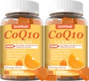 2 Pack CoQ10 500MG Gommies - Plus Oméga-3, Magnésium, Vitamine B3 & Zinc - 3X Meilleure absorption Coenzyme Q10 Suppléments pour la santé cardiaque, l'énergie cellulaire et l'antioxydant, non-OGM 120 Compte