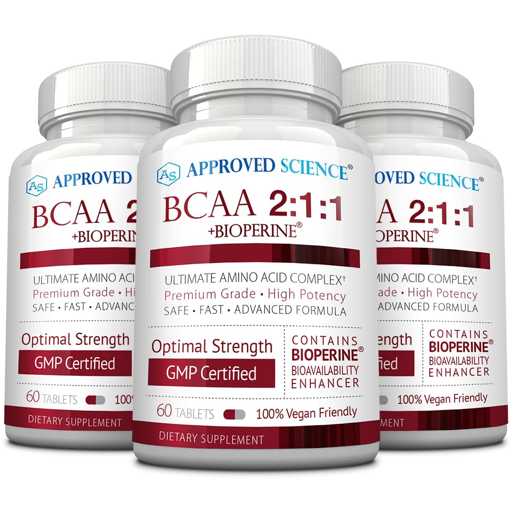 Science approuvée BCAA Supplément - 180 comprimés - 2400mg - Augmenter la performance et améliorer le développement musculaire - L-Leucine, L-Isoleucine, L-Valine - Fabriqué aux États-Unis, non-OGM