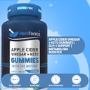 Herbtonics Gommies de vinaigre de cidre de pomme Keto - Digestion et detox Support - sans sucre BHB formule avancée pour le support de kéto - vinaigre de cidre brut avec la mère - 120 Gommies de vinaigre de cidre de pomme Vegan