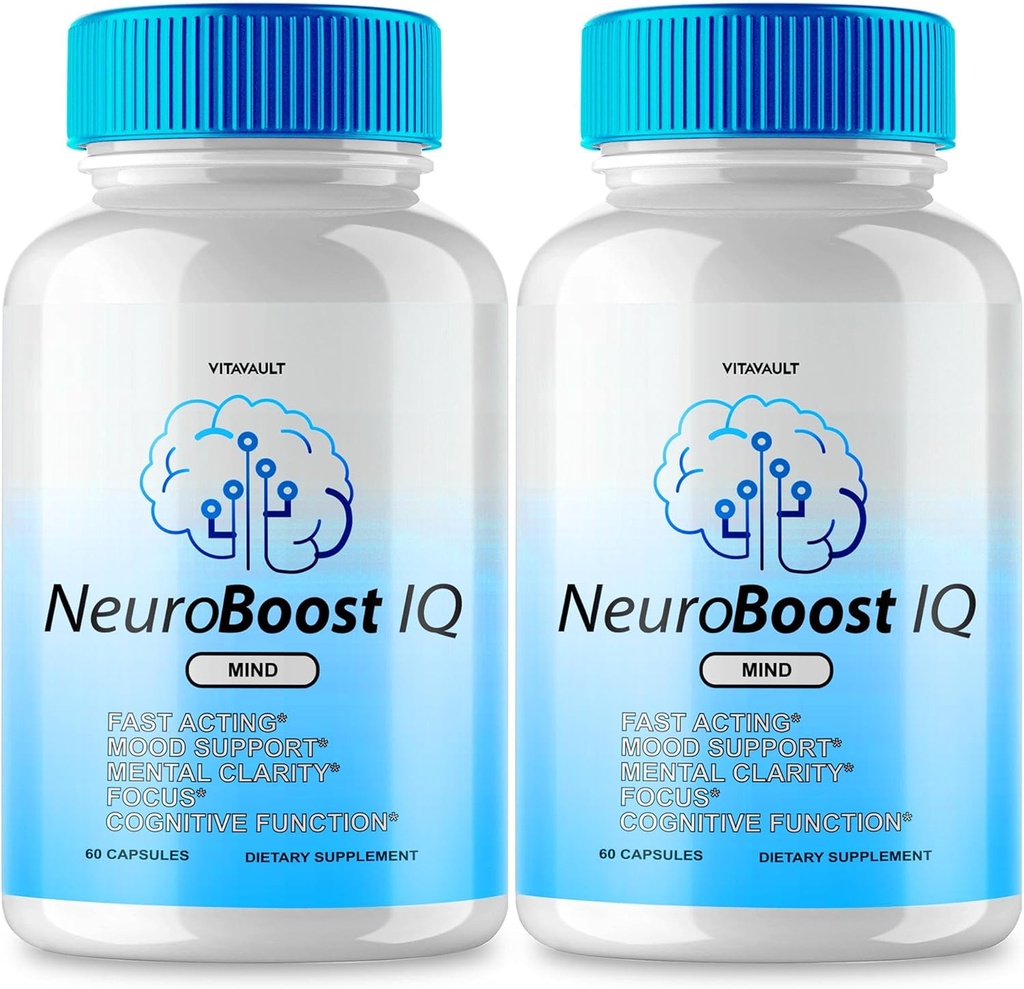 (2 packs) Capsules NeuroBoost IQ : améliorez votre mémoire et votre santé cérébrale grâce à notre supplément Neuro Tech IQ