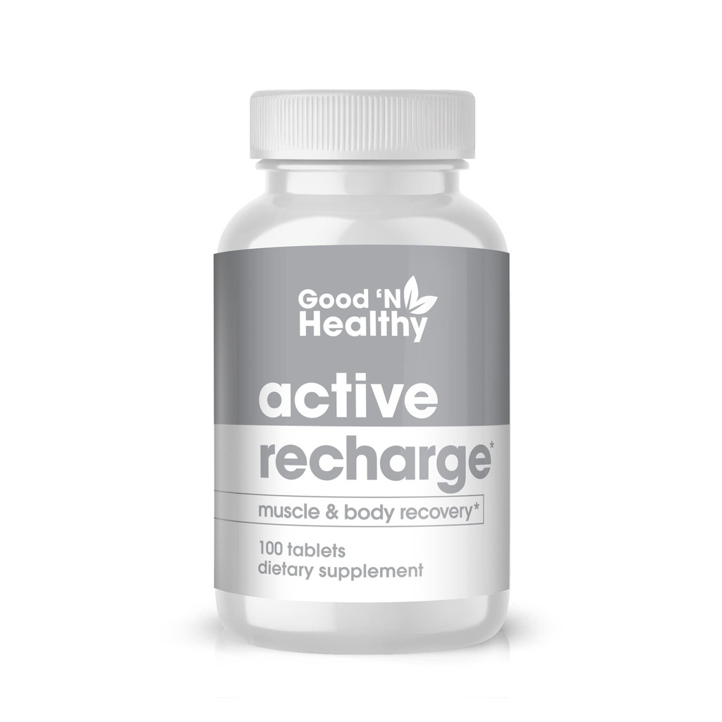 Active Recharge by Good 'N Healthy - Magnesium Supplement for Improved Muscle Function and a Healthy Heart, 100 Tablets