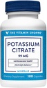 La vitamine Shoppe Potassium Citrate 99MG, soutient la santé cardiovasculaire et cellulaire (100 capsules)